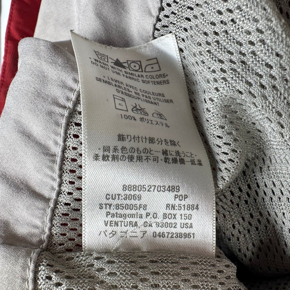 Patagonia Storm Jacket Womens Medium Red Hooded Rain Shell - Picture 5 of 6